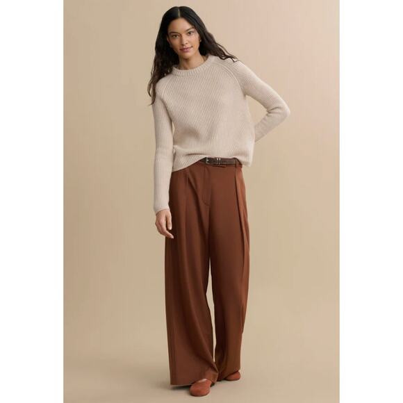 NWT! Jenni Kayne XS Iconic 100% CASHMERE Fisherman Sweater $425 Oatmeal Neutral - Picture 9 of 14